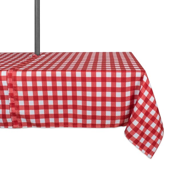 Fastfood 60 x 120 in. Red Check Outdoor Tablecloth with Zipper FA2567435
